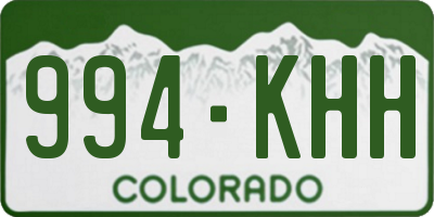 CO license plate 994KHH