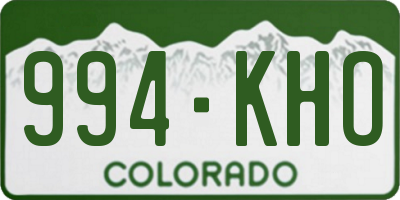 CO license plate 994KHO