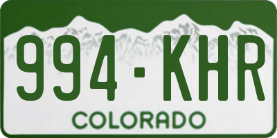 CO license plate 994KHR