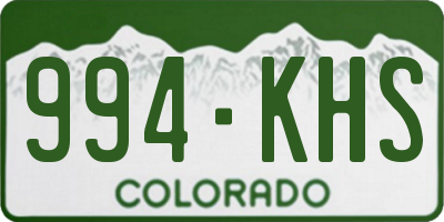 CO license plate 994KHS