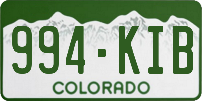 CO license plate 994KIB