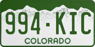 CO license plate 994KIC