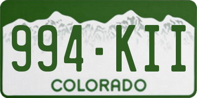 CO license plate 994KII