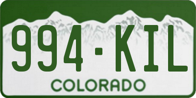 CO license plate 994KIL