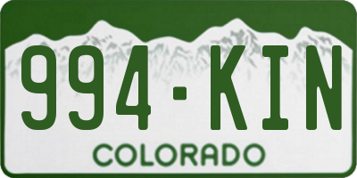 CO license plate 994KIN