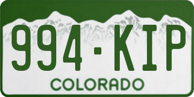 CO license plate 994KIP