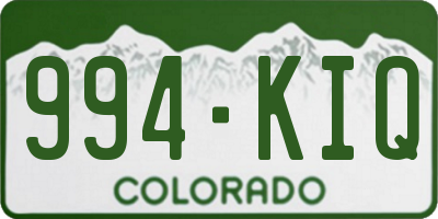 CO license plate 994KIQ