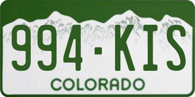 CO license plate 994KIS
