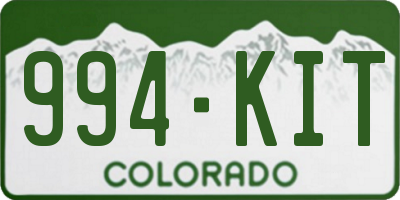 CO license plate 994KIT