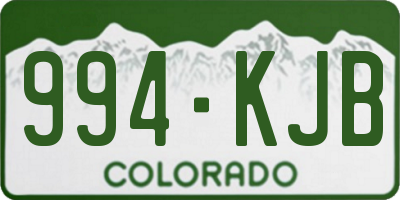 CO license plate 994KJB