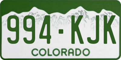 CO license plate 994KJK