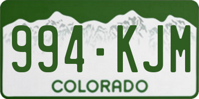 CO license plate 994KJM