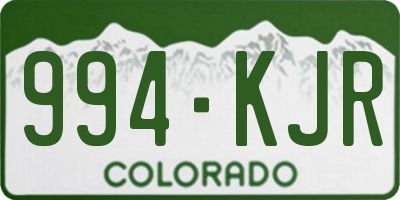 CO license plate 994KJR