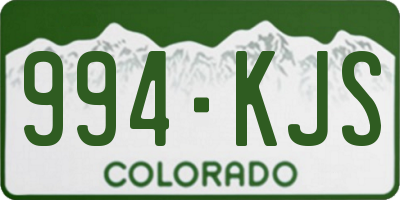 CO license plate 994KJS