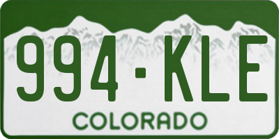 CO license plate 994KLE