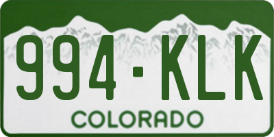 CO license plate 994KLK