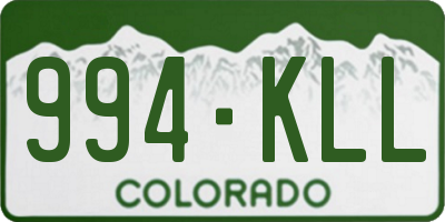 CO license plate 994KLL