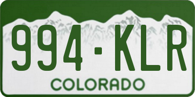 CO license plate 994KLR