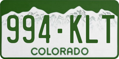 CO license plate 994KLT