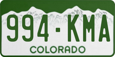 CO license plate 994KMA
