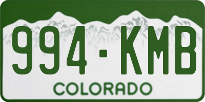 CO license plate 994KMB