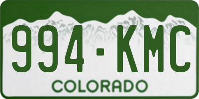 CO license plate 994KMC