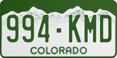 CO license plate 994KMD