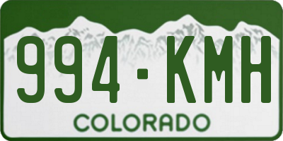 CO license plate 994KMH