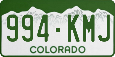 CO license plate 994KMJ