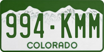 CO license plate 994KMM