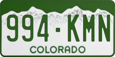CO license plate 994KMN