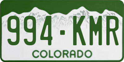CO license plate 994KMR