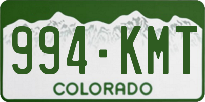 CO license plate 994KMT