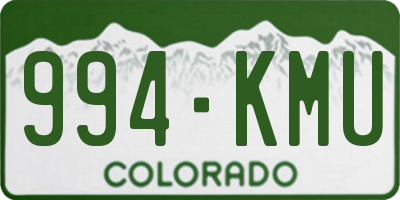 CO license plate 994KMU