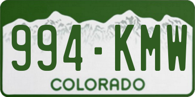 CO license plate 994KMW
