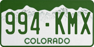 CO license plate 994KMX