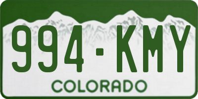 CO license plate 994KMY
