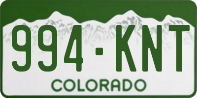 CO license plate 994KNT