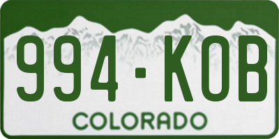 CO license plate 994KOB