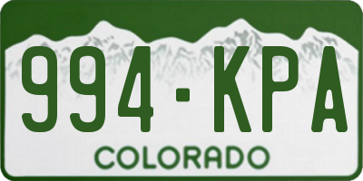 CO license plate 994KPA