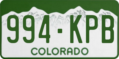 CO license plate 994KPB