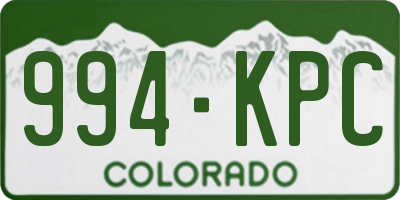 CO license plate 994KPC