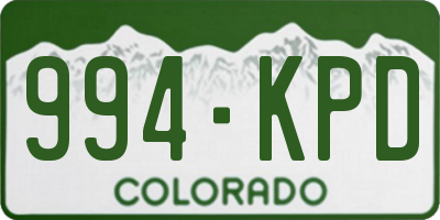 CO license plate 994KPD