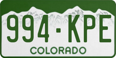 CO license plate 994KPE