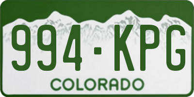 CO license plate 994KPG
