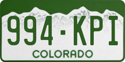 CO license plate 994KPI