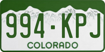 CO license plate 994KPJ
