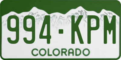 CO license plate 994KPM