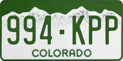 CO license plate 994KPP