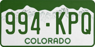 CO license plate 994KPQ